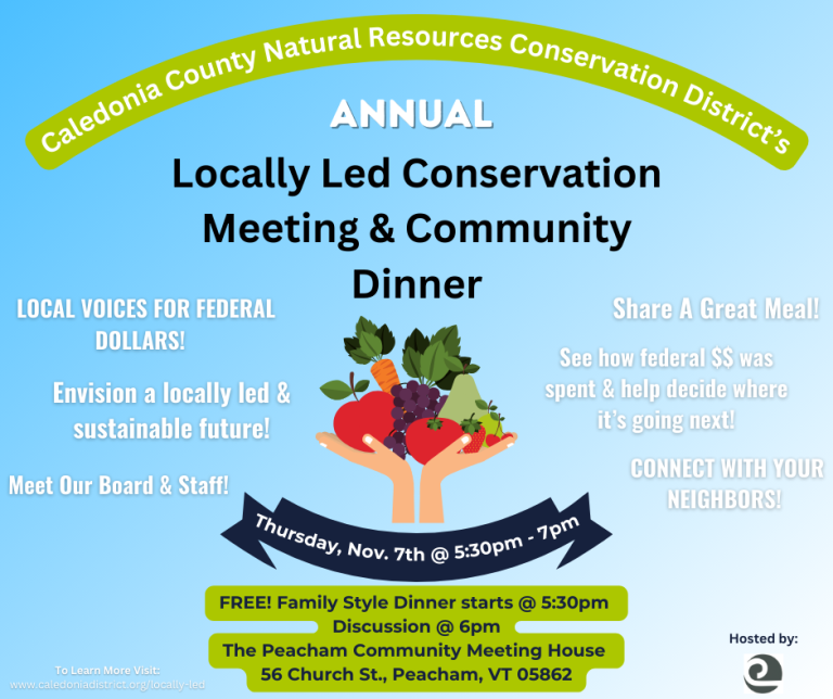 Community dinner and locally led conservation meeting 11/7/2024 Town